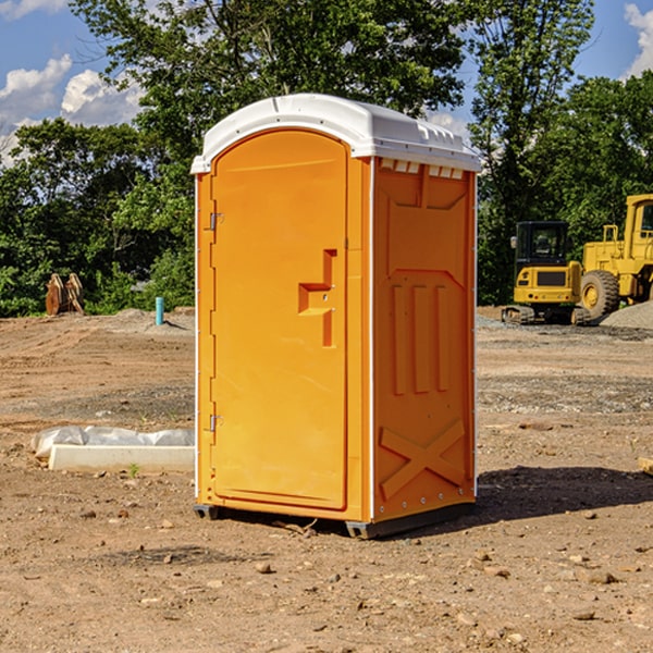 how often are the portable restrooms cleaned and serviced during a rental period in Gilbert Creek